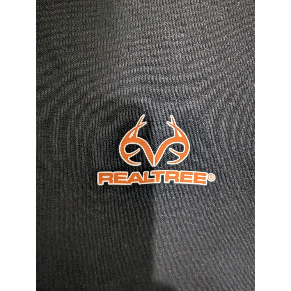 Realtree Mens Long Sleeve Performance Shirt Black Orange Logo Size Large L 42/44 - Picture 3 of 4